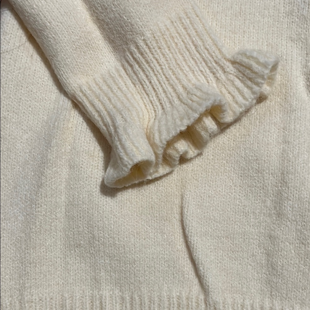 Cream Ruffled Sweater ✨ - Picture 4 of 7